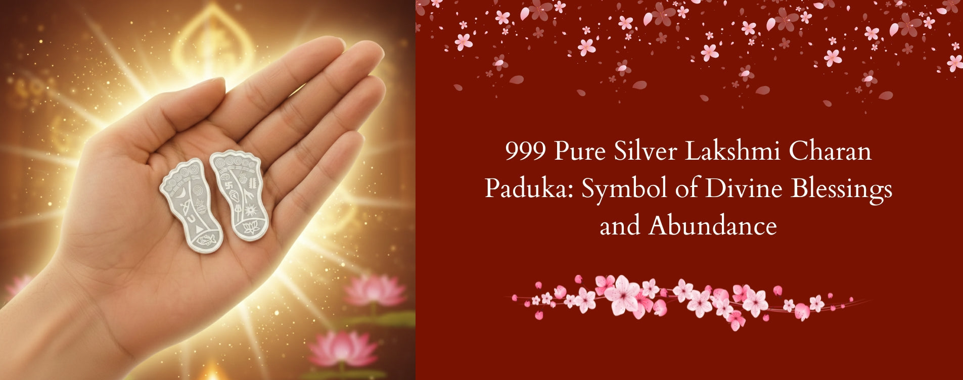 999 Pure Silver Lakshmi Charan Paduka: Symbol of Divine Blessings and Abundance