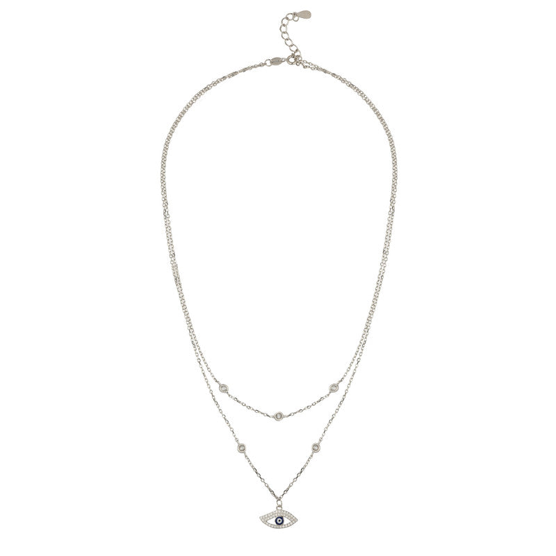 925 Silver Evil Eye layered Necklace