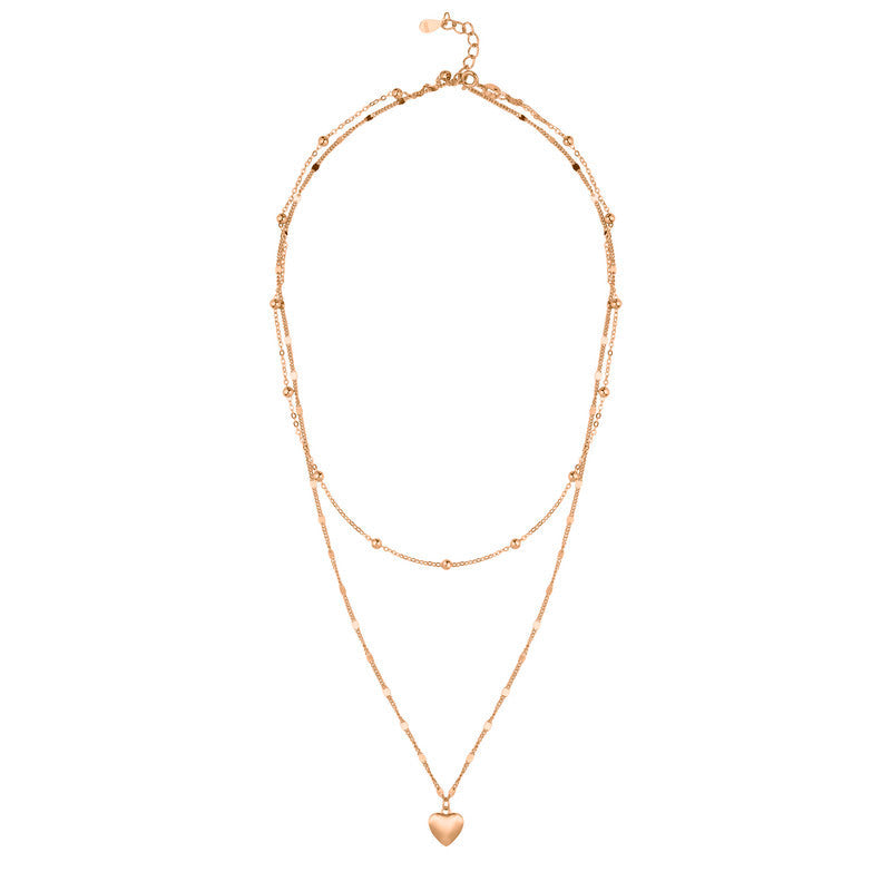925 Silver Layered Heart Necklace