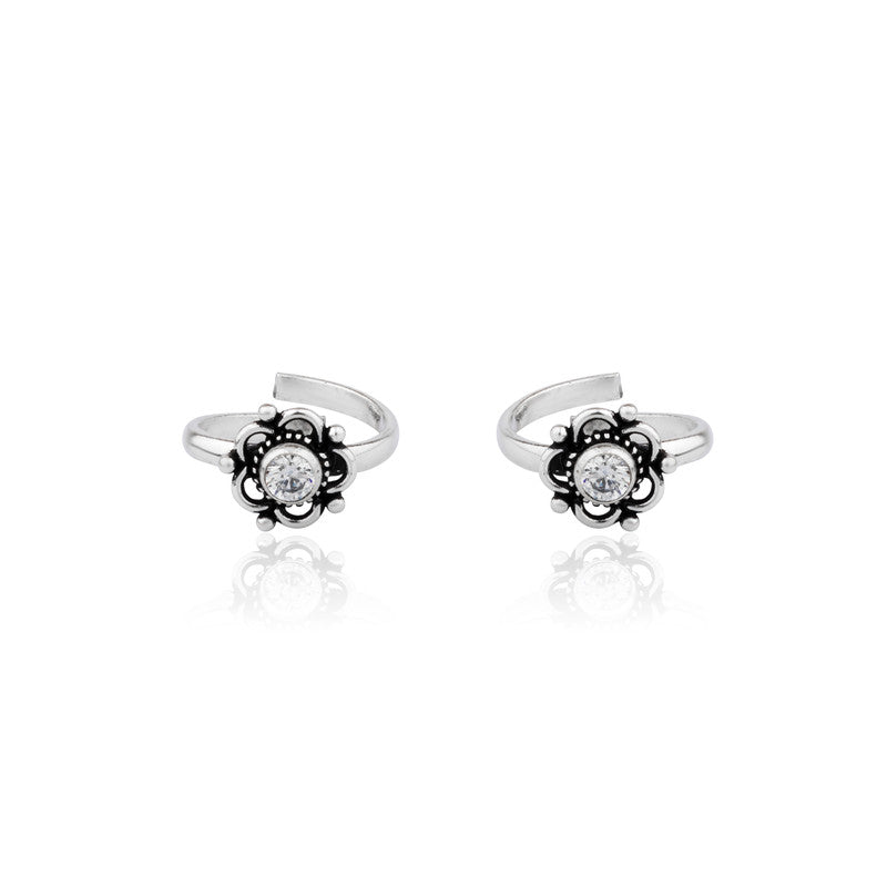 Sterling Silver Flower Toe Ring
