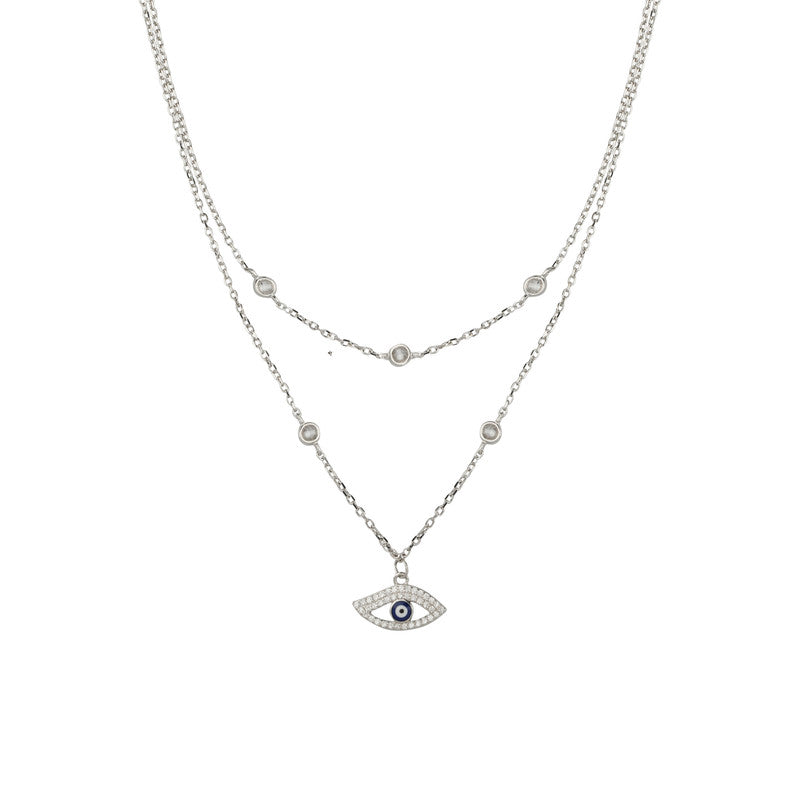 925 Silver Evil Eye layered Necklace