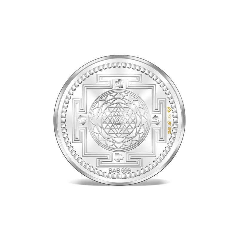 Ganesh Lakshmi 999 Silver Coin Round Frame backside