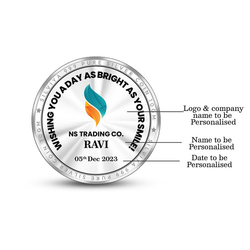 Birthday Wishes 999 Silver Coin Round Frame backside