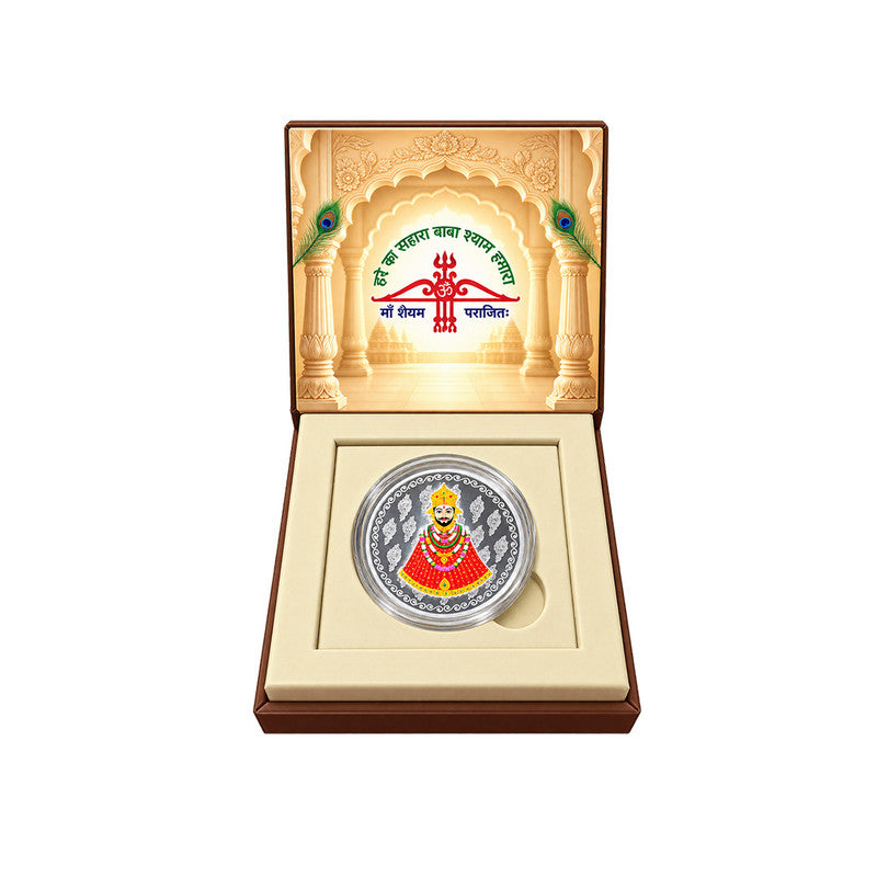 Khatu Shyam Baba 999 Pure Silver Coin With Gift Box