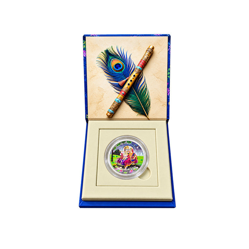 Radha Krishna 999 Pure Silver Coin With Gift Box