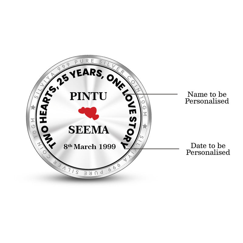 25th Anniversary 999 Pure Silver Coin – Custom Design backside