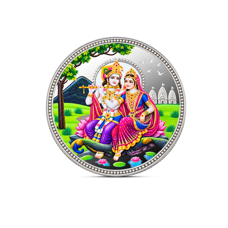 Radha Krishna 999 Pure Silver Coin With Gift Box