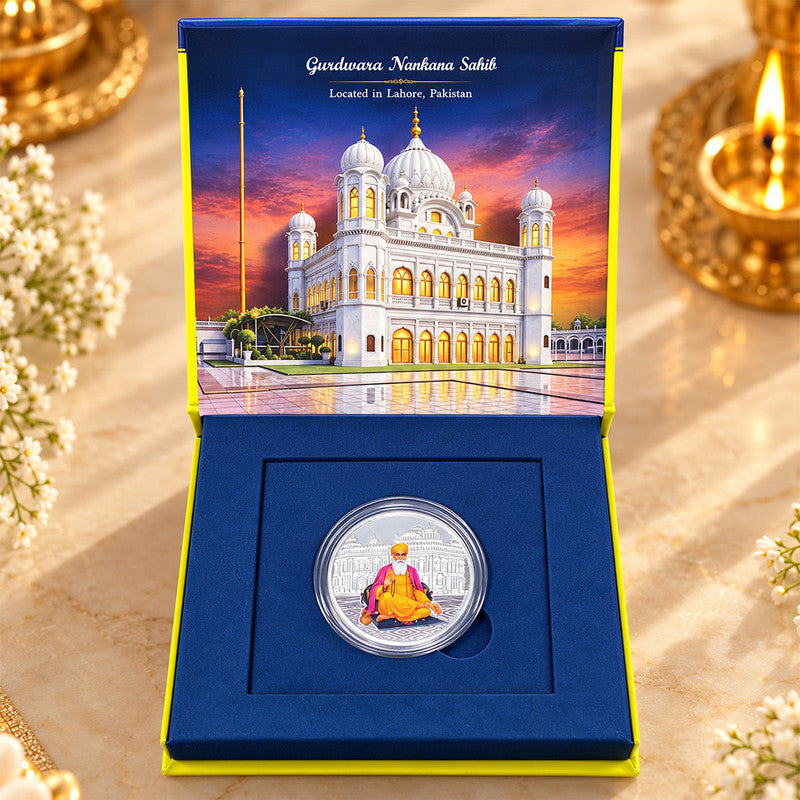 Guru Nanak Dev Ji 999 Pure Silver Coin With Gift Box
