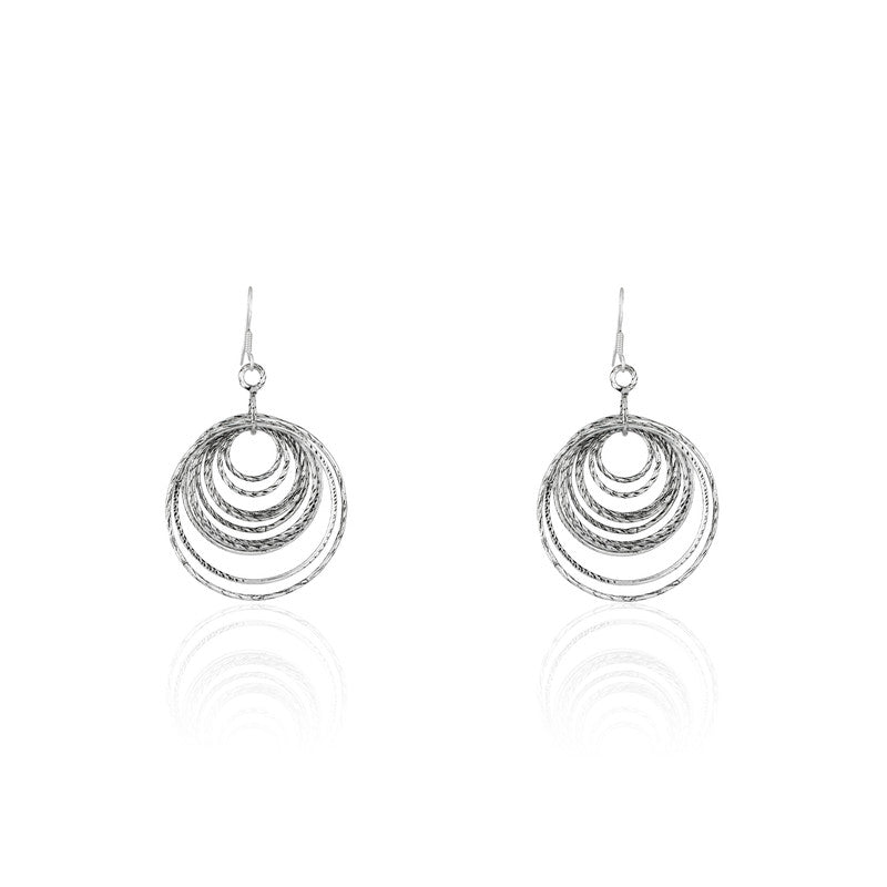 Oxidized Silver Circle Earrings