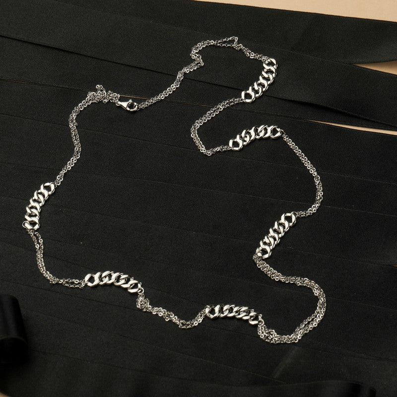 925 Silver Layered Circle Chain