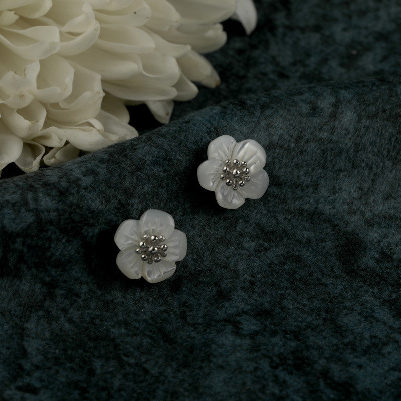 925 Silver Floral Detachable Tassel Earrings