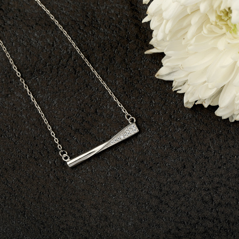 925 Silver Cuboid Bar Pendant