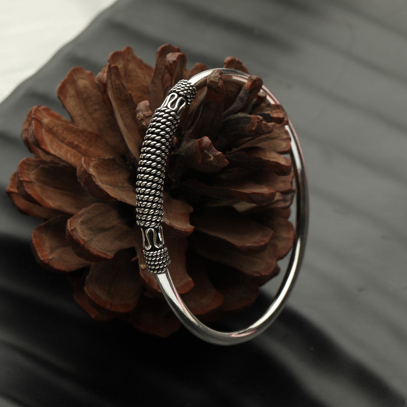 Oxidized Silver Spiral Bangle