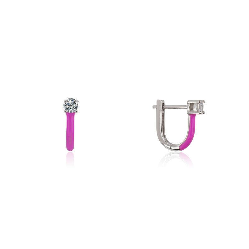 Rose Gold-Plated Pink CZ Stud Earrings