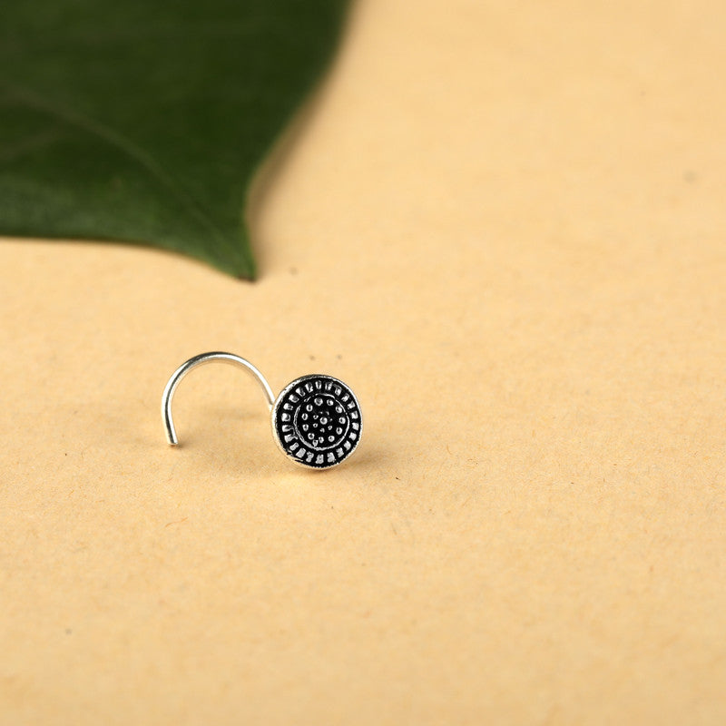 925 Antique Nose Pin displayed on festive prop – Raksha Bandhan and Bhai Dooj jewellery gift