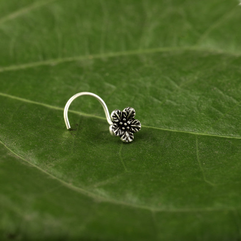 925 Oxidised Ethnic Nose Pin displayed on festive prop – Raksha Bandhan and Bhai Dooj gift idea