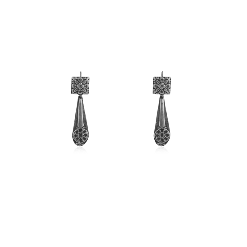 925 Silver Armor Earrings with bold edgy design, perfect for festive occasions and daily wear.