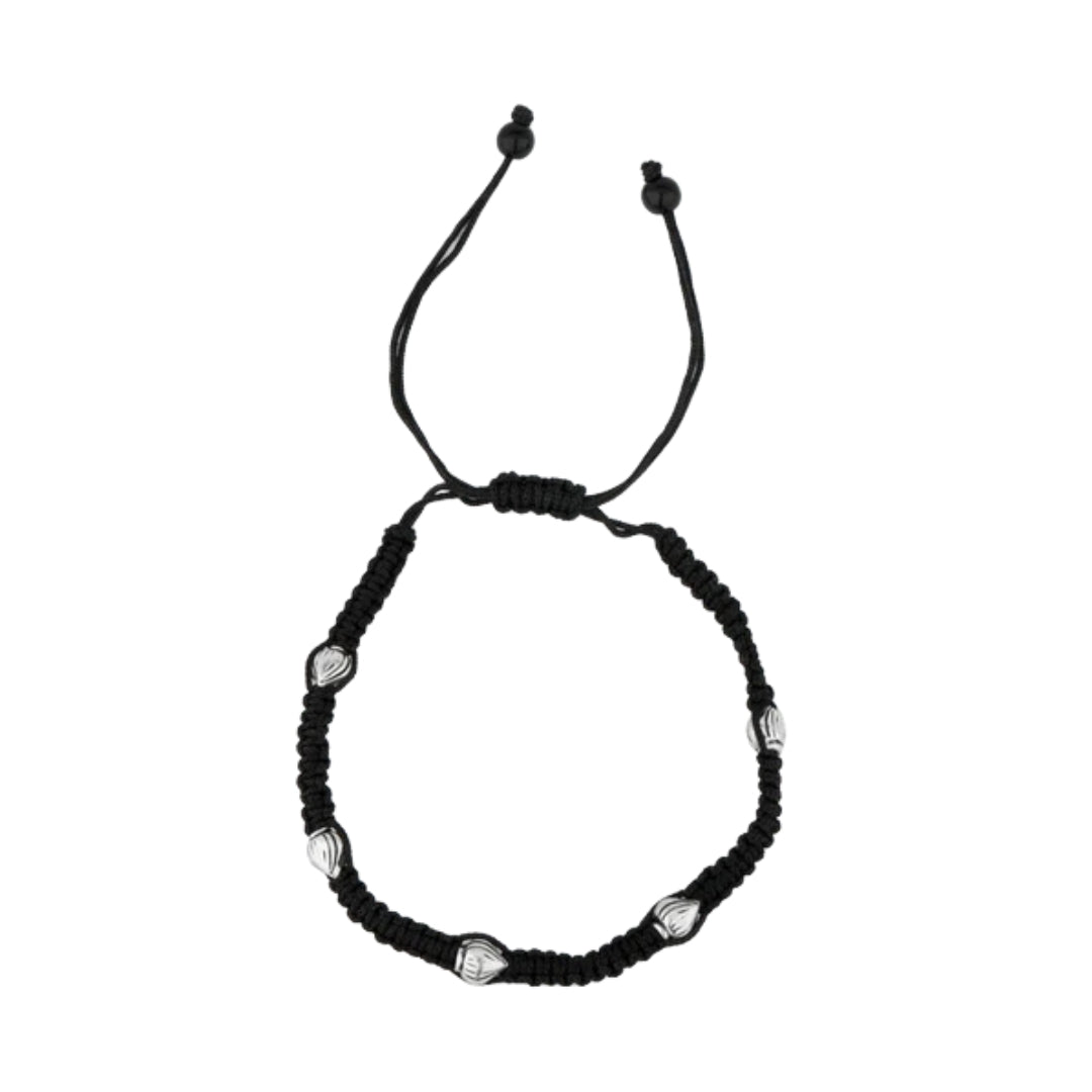 925 Silver Beaded Braid Anklet – Elegant festive jewelry for Diwali, Navratri, and gifting
