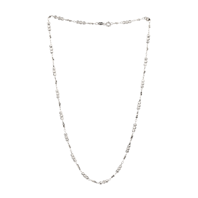 925 Silver Beaded Chain – elegant festive jewelry gift for Diwali, Karwa Chauth, and wedding occasions.