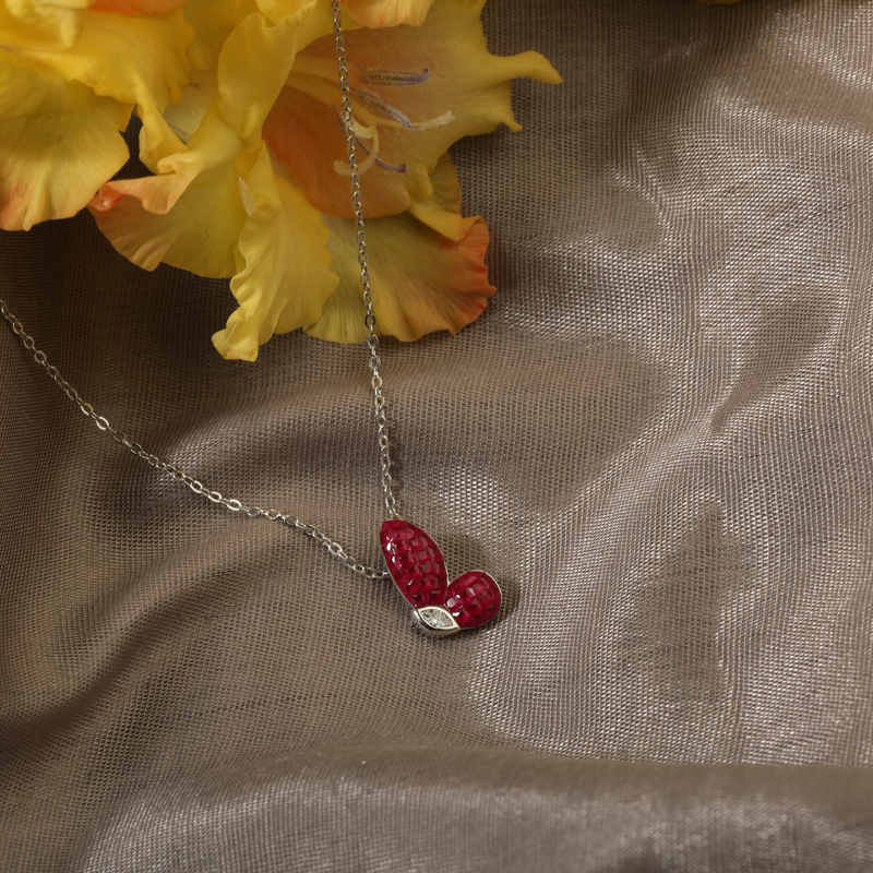 925 Silver Butterfly Stylish Pendant displayed as prop image on festive background – stylish silver pendant with fine detailing.