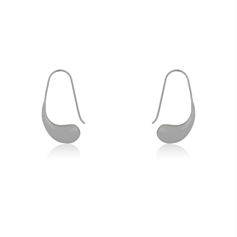 925 Silver Cashew Nut Earrings with unique curved design, perfect for festive occasions and daily wear.