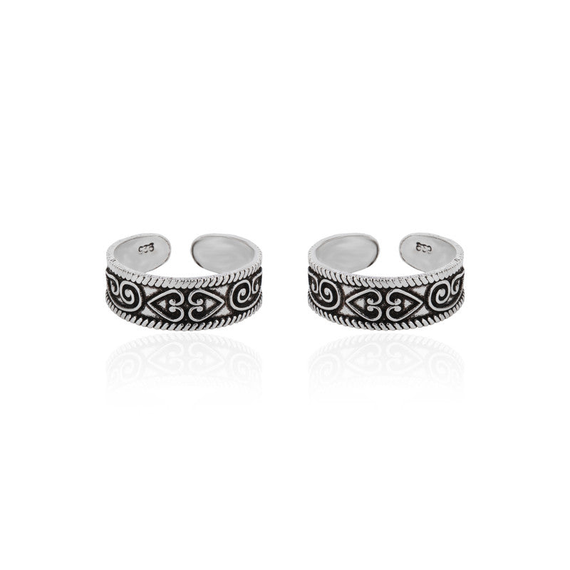 925 Silver Classic Antique Toe Ring – Elegant Silver Jewellery for Diwali & Navratri Celebrations