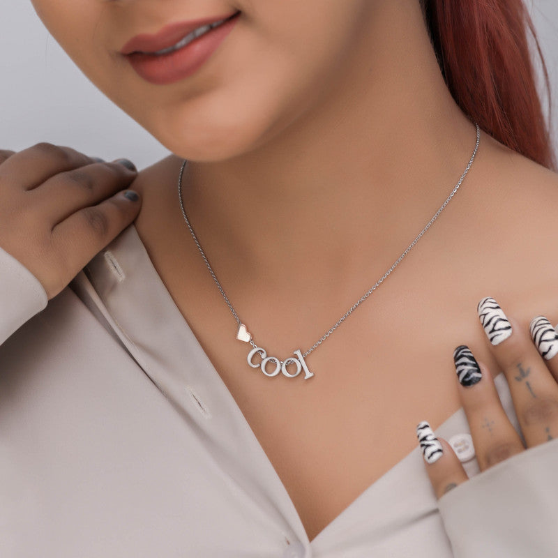 Festive styling with 925 Silver Cool Girl Pendant – chic silver accessory for modern and fashionable looks.