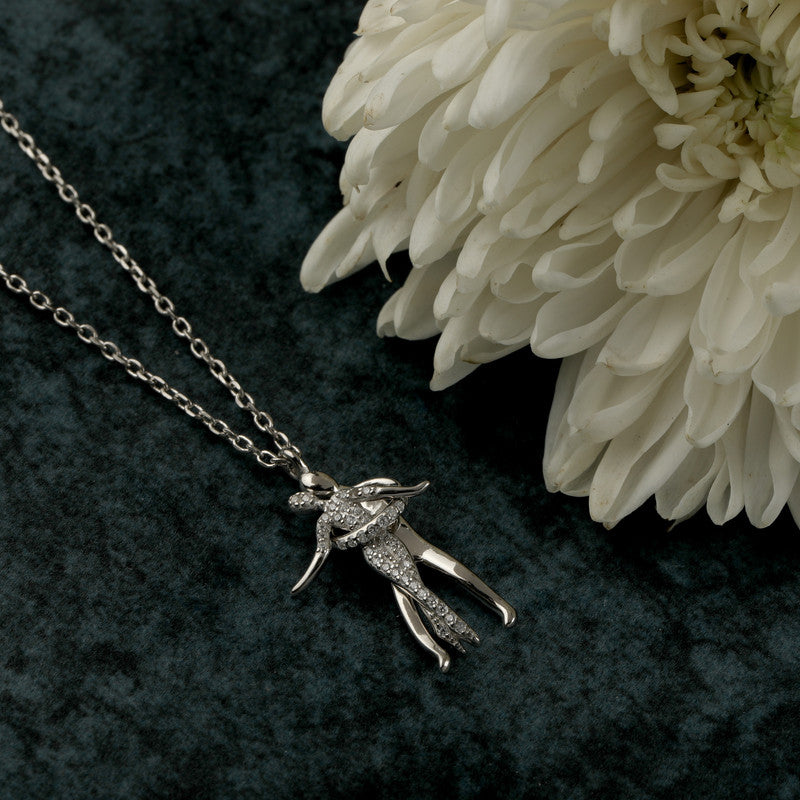 Pure 925 Silver Dancing Couple Pendant perfect for Raksha Bandhan, Diwali, and anniversary gifts