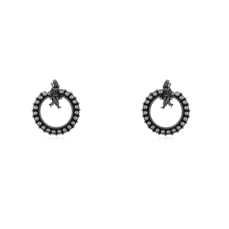 925 Silver Dancing Lady Hoop Earrings with elegant artistic design, perfect for festive occasions and daily wear.