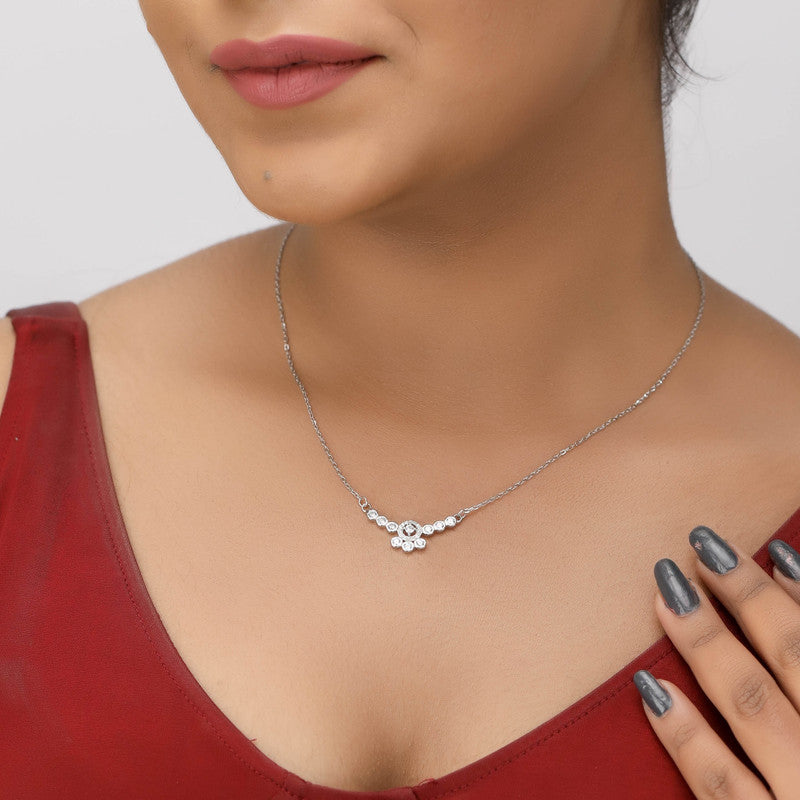 Festive styling with 925 Silver Designer Pendant – statement silver accessory to elevate ethnic and modern outfits.