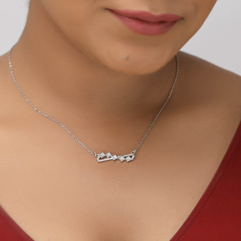 Festive styling with 925 Silver Diamond Cut Pendant – dazzling silver accessory adding charm to traditional and modern outfits.