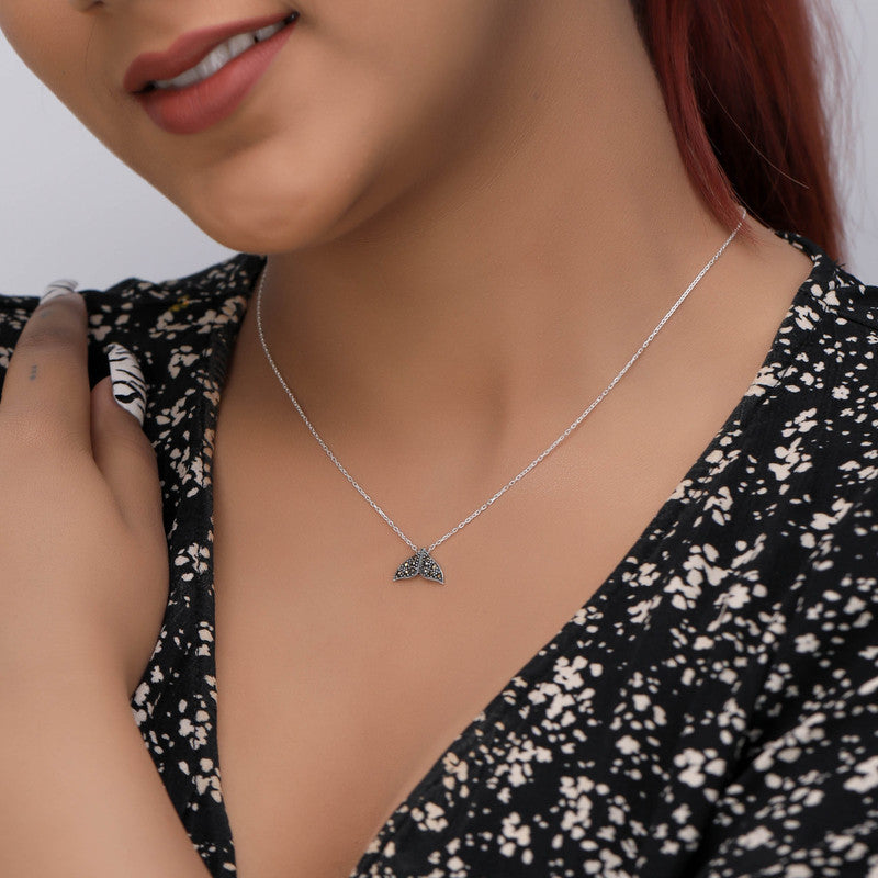 Stylish 925 Silver Dolphin Tail Pendant for Navratri, Karva Chauth, and festive wear