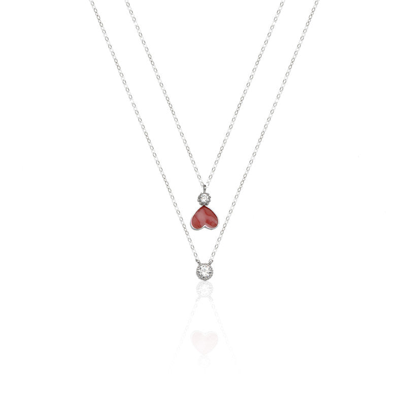 Elegant 925 Silver Double Heart Pendant – romantic festive silver jewelry gift for Diwali, Rakhi, weddings, and anniversaries.
