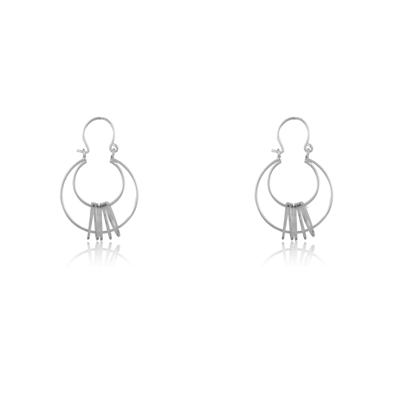 925 Silver Double Hoop Cross Earrings with elegant cross design, perfect for festive occasions and daily wear.