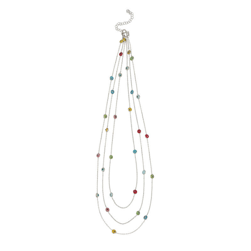 925 Silver Evil Eye Layered Chain for Diwali gifting, protective festive jewelry