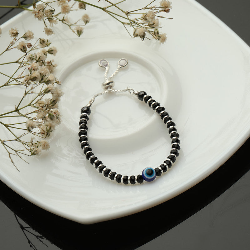 Stylish 925 Silver Evil Eye Nazaria Bracelet – Ideal silver gift for Diwali, Karva Chauth & Rakhi festivals