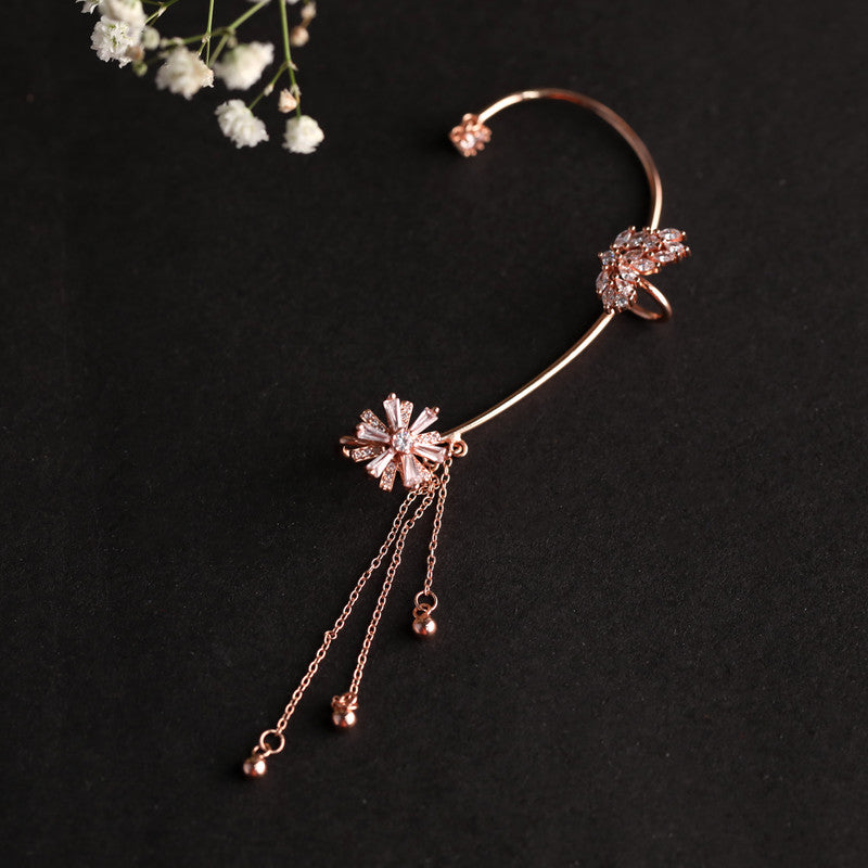 Close-up of Silver Floral Clip-On Earrings – Raksha Bandhan gift idea for sisters and loved ones