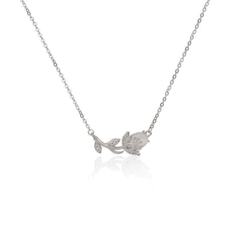 925 Silver Flower & Branch Pendant for festive gifting