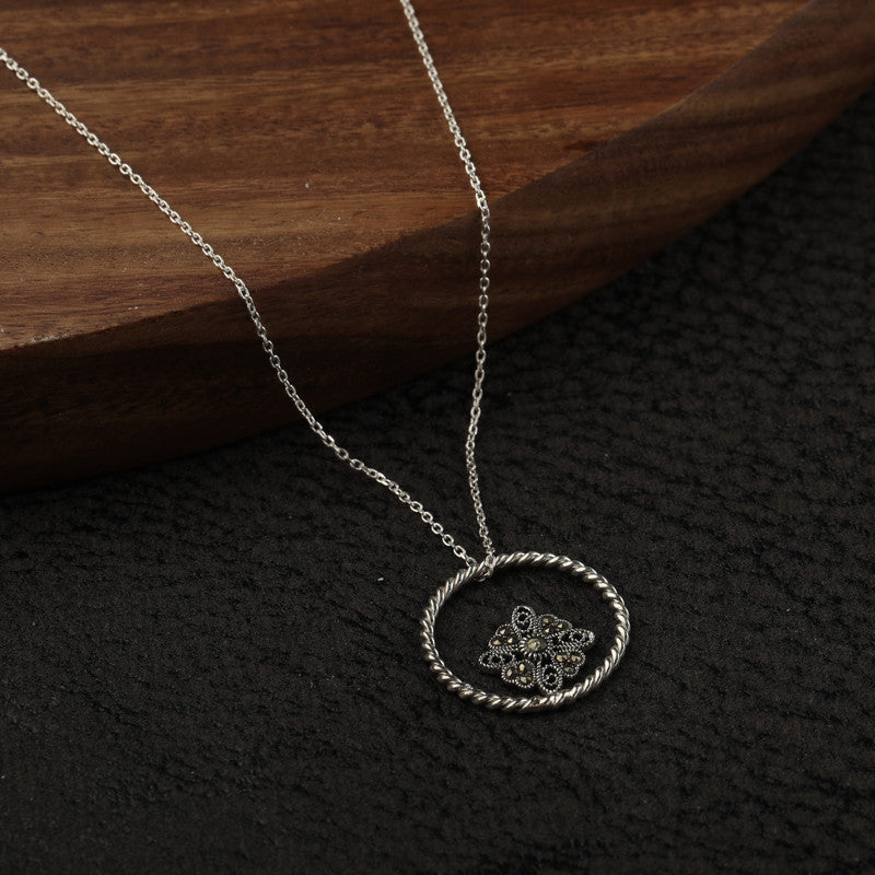 Pure 925 Silver Flower Ring Pendant perfect for Raksha Bandhan, Diwali, and wedding gift