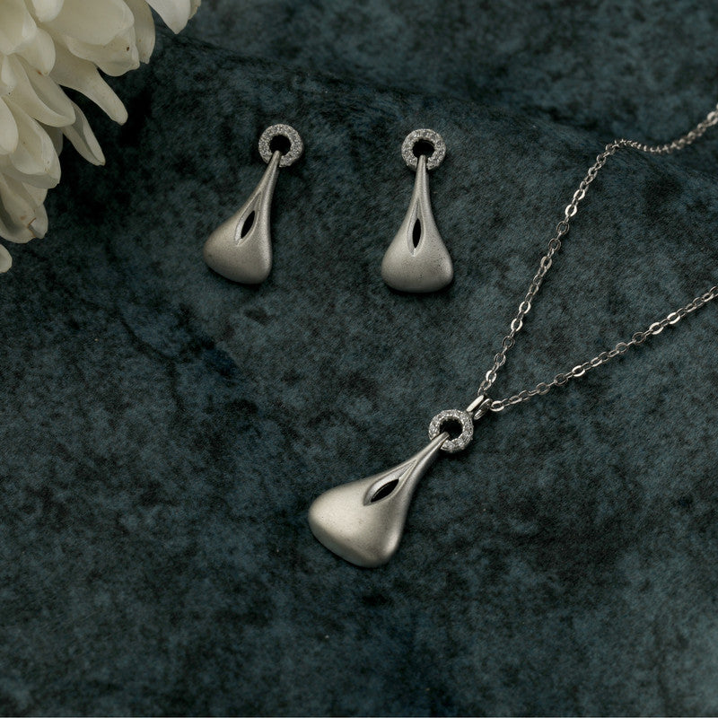 925 silver guitar pendant and earrings displayed with props – unique silver accessory set