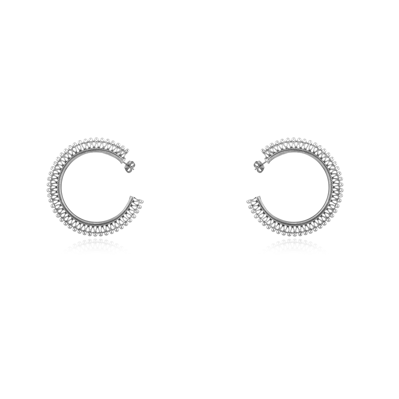 925 Silver Hollow Hoop Earrings – minimal and elegant design on white background