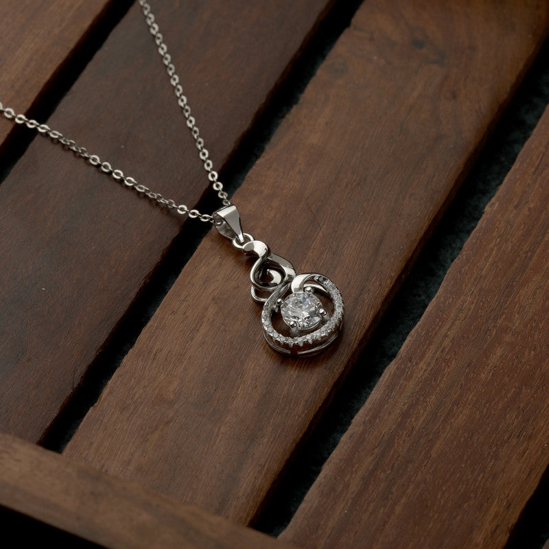 Model Wear 925 Silver Immense Love Pendant perfect for Karva Chauth and Valentine’s Day