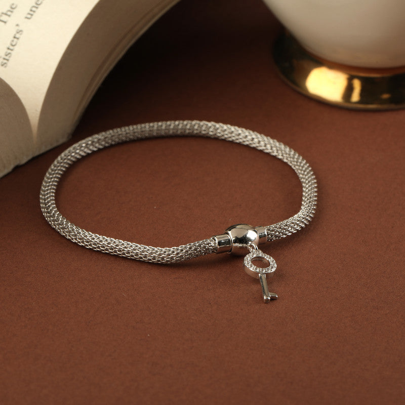 Festive 925 Silver Key Charm Bracelet – Ideal Diwali gift and Navratri jewelry accessory