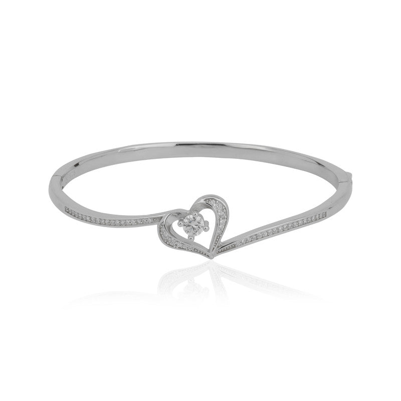 925 Silver Lovely Heart Bracelet with Modern Heart Design – Perfect Festive Jewelry Gift for Rakhi & Special Occasions