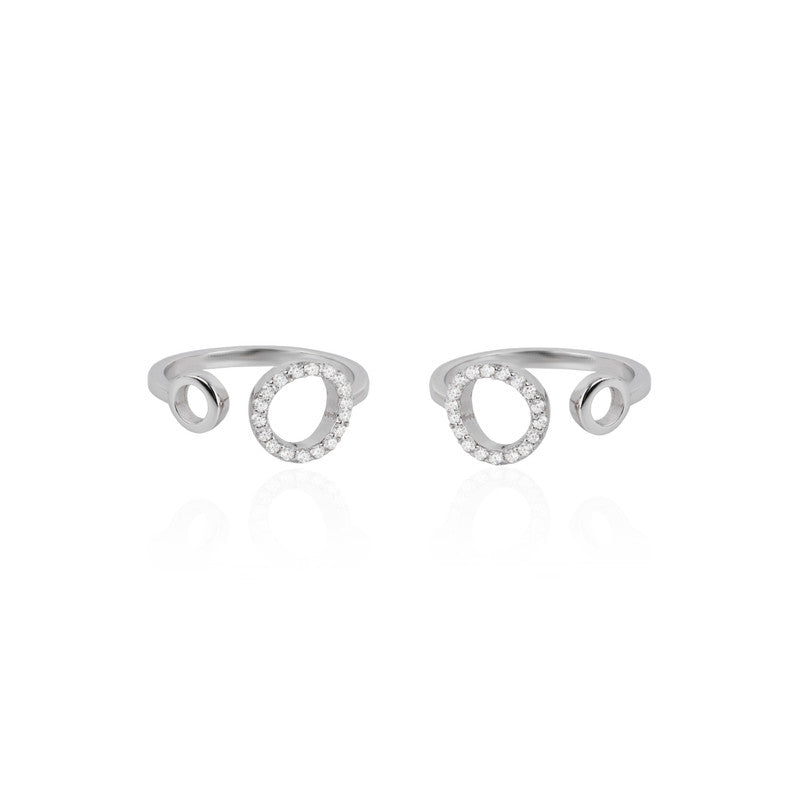 925 Silver Open Circle Toe Ring on white background – elegant silver jewelry