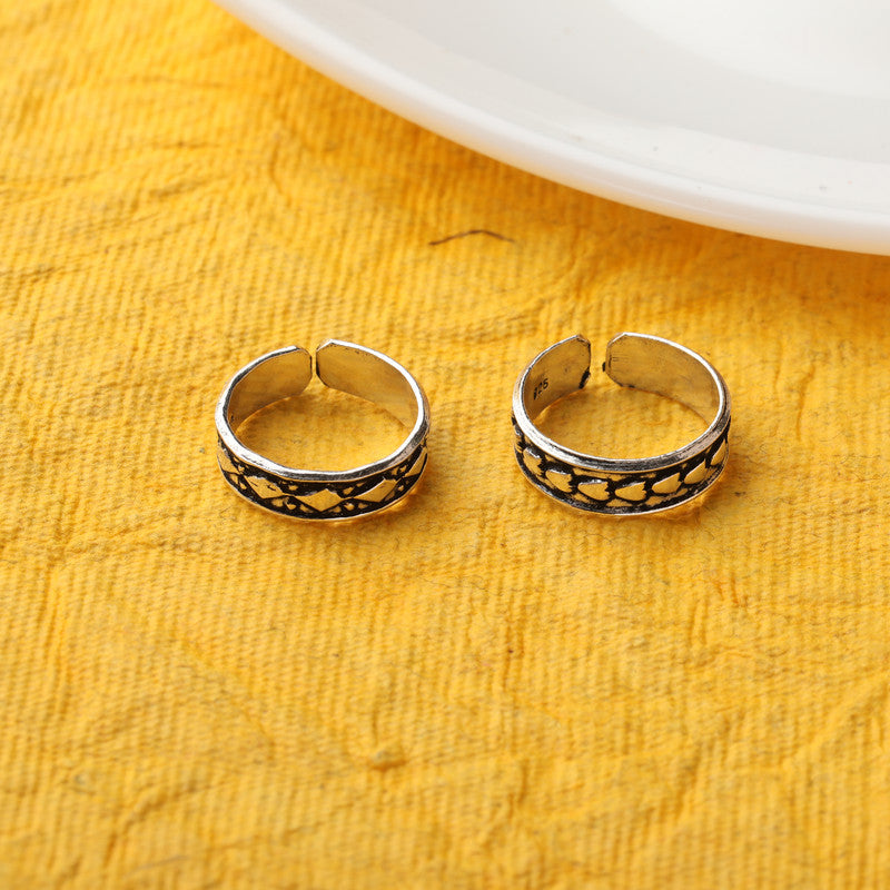 925 Silver Pankh Oxidized Toe Ring – Ethnic Silver Jewellery for Raksha Bandhan & Festive Gifting