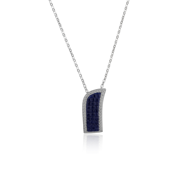 925 Silver Princess Cut Pendant with elegant square design, perfect for festive occasions and daily wear.