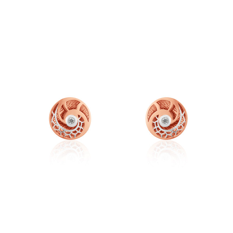 925 Silver Queen Rose Gold Earrings – Diwali gift jewelry with royal festive elegance