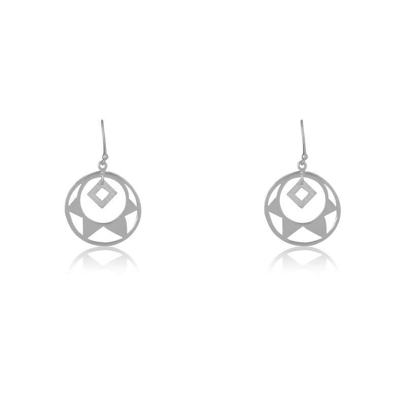 925 Silver Radiant Rounds Earrings with elegant circular design, perfect for festive occasions and daily wear.