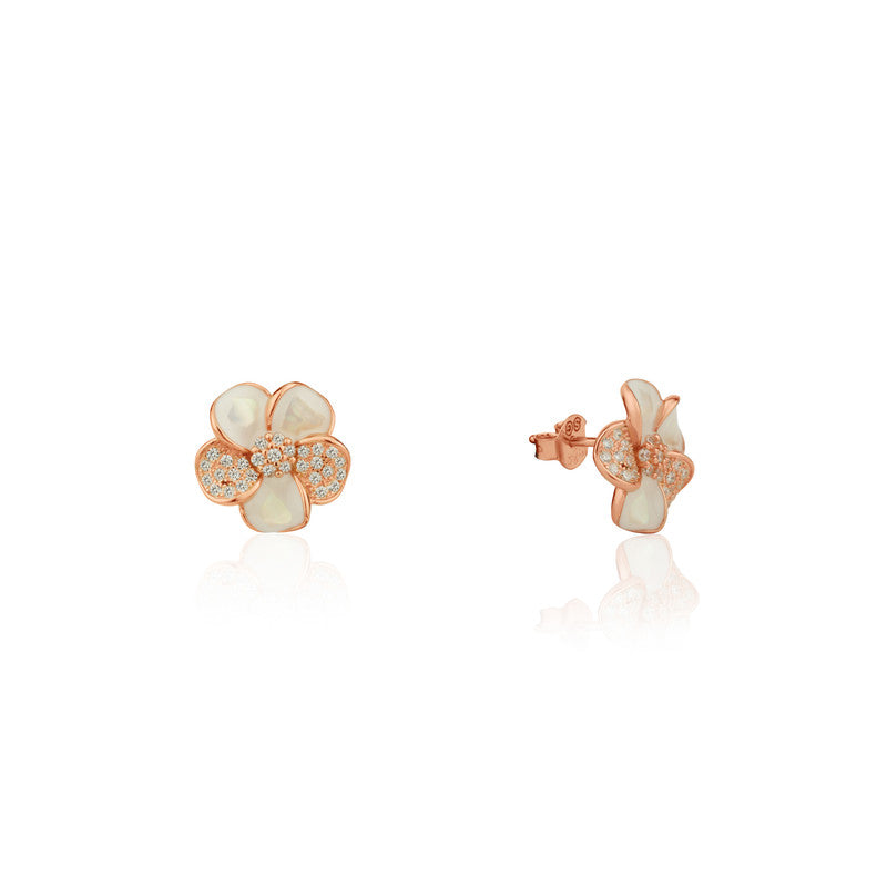 925 Silver Rose Petal Earrings displayed – Karwa Chauth jewelry present for wives
